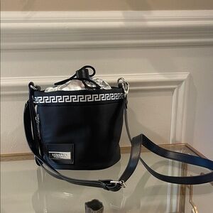 Versace Jeans Collection Black and Silver Crossbody Bag